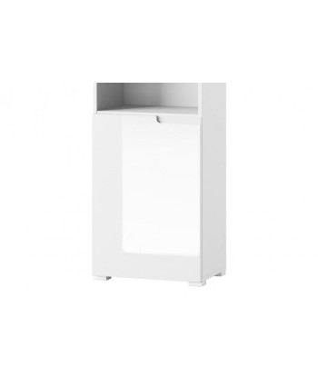 Bibliothèque palette et MDF 1 porte Big Gabrielle 12 Blanc, l50xA35xH216 cm l'achat 