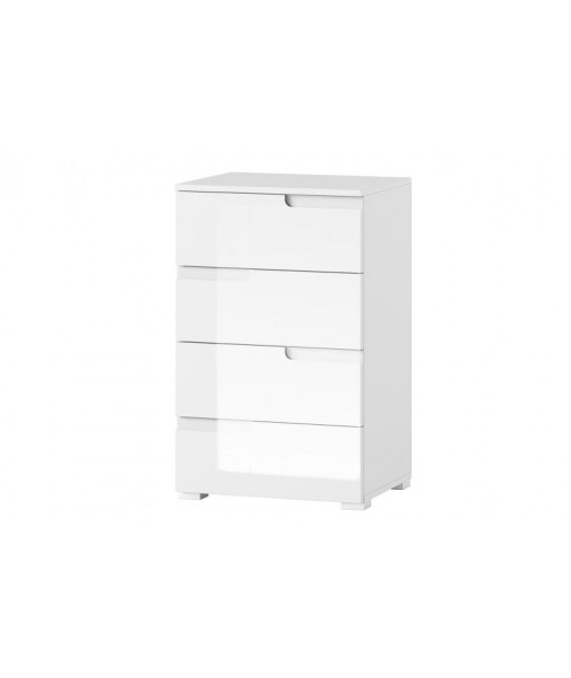 Meuble bois et MDF 4 tiroirs Small Gabrielle 2 Blanc, l50xA40xH80 cm la chaussure