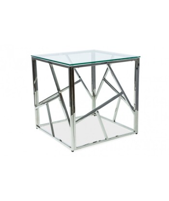 Table basse en verre Escada B, Chrome, L55xl55xh55 cm 50-70% off 