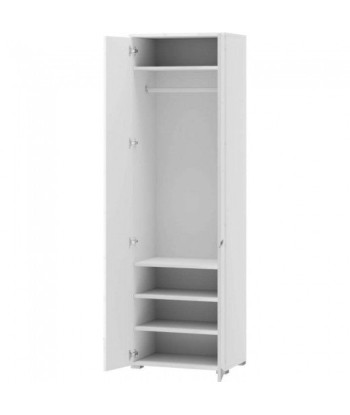 Palette et armoire MDF avec 2 portes et miroir Gabrielle 22 Blanc, l60xA40xH198 cm 2023