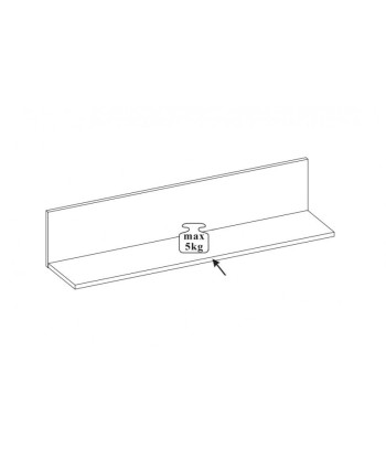 Grande étagère palette suspendue Gabrielle 24 Blanc, l165xA22xH21 cm solde