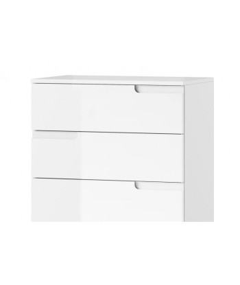 Meuble bois et MDF 6 tiroirs Gabrielle 3 Blanc, l65xA40xH119 cm soldes