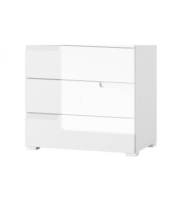 Meuble bois et MDF 6 tiroirs Gabrielle 3 Blanc, l65xA40xH119 cm soldes