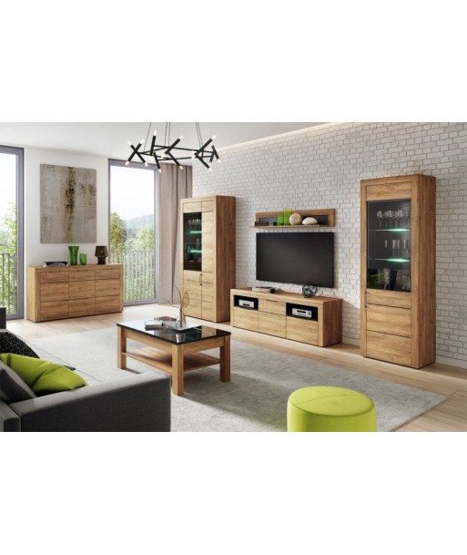 Ensemble de meubles de salon en bois, 5 pièces Kama Oak / Noir paiement sécurisé