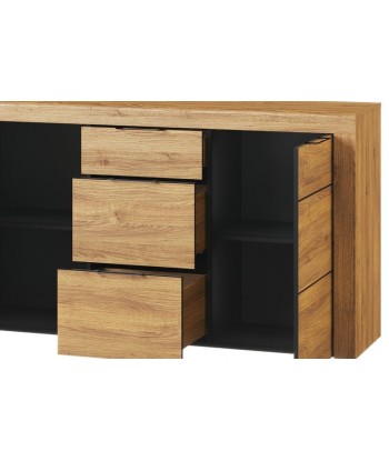 Ensemble de meubles de salon en bois, 5 pièces Kama Oak / Noir paiement sécurisé