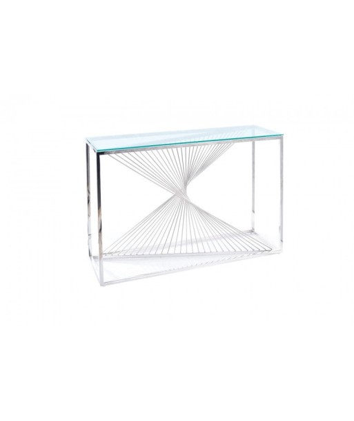 Console verre et métal Flame C Transparent / Chrome, l120xA40xH78 cm de votre