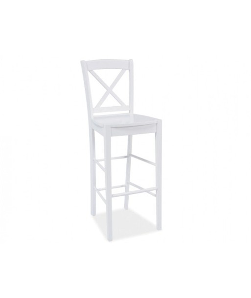 Tabouret de bar en bois, Lucky, Blanc, l37xA40xH112 cm vente chaude votre 