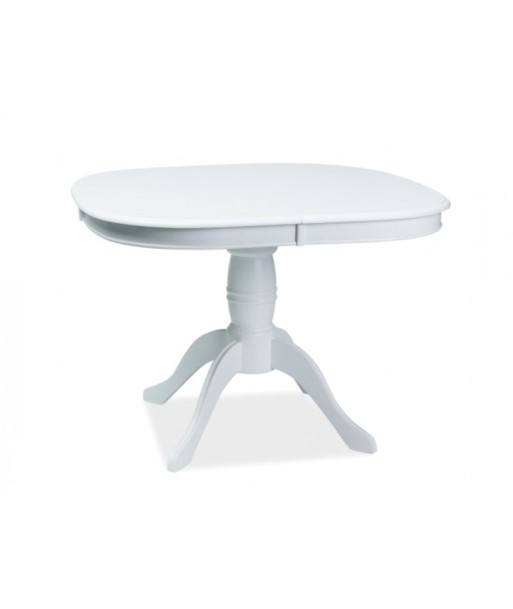 Table extensible en MDF et bois Florencja Blanc, L106-141xl106xH75 cm chez Cornerstreet bien 