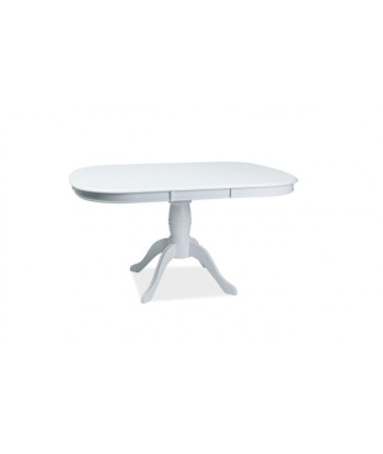 Table extensible en MDF et bois Florencja Blanc, L106-141xl106xH75 cm chez Cornerstreet bien 