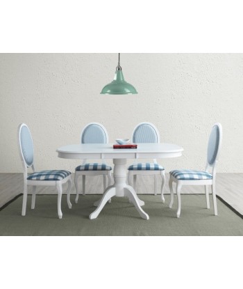 Table extensible en MDF et bois Florencja Blanc, L106-141xl106xH75 cm chez Cornerstreet bien 