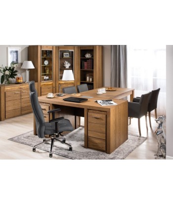 Table de bureau en placage et aggloméré, avec 3 tiroirs et 1 porte Velvet 37 Chêne Rustique, L177xl80xH78 cm sélection de produits