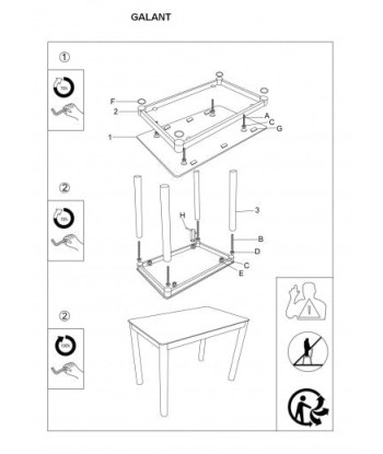 Table verre et métal Galant Blanc, L100xl60xH75 cm une grave pollution 