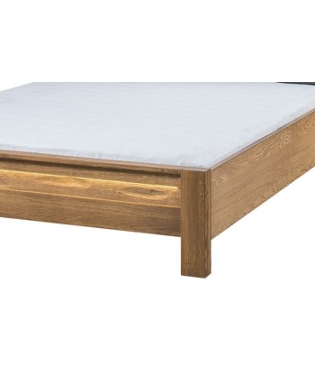 Lit en placage et aggloméré, recouvert de tissu Gris Velvet / Rustic Oak ou a consommer sur place