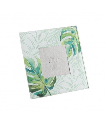 Cadre photo décoratif en verre vert feuille / blanc, 15 x 15 cm JUSQU'A -70%! 