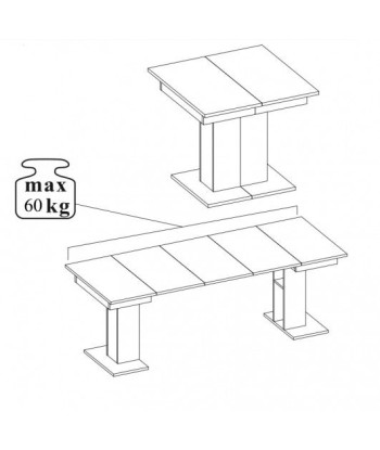 Table extensible en Star 05 Blanc pâle, L85-220xl85xH77 cm outlet