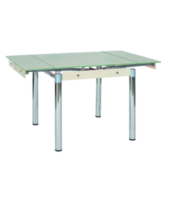 Table extensible en verre GD-082, Crème, L80-131xl80xH75 cm Comparez et commandez 