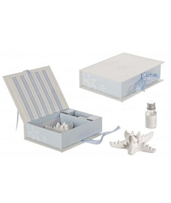 Set d'aromathérapie, 2 pièces dans une boîte cadeau, Ocean Bleu / Blanc, L15xl11,5xH4 cm Le MVP de beaucoup