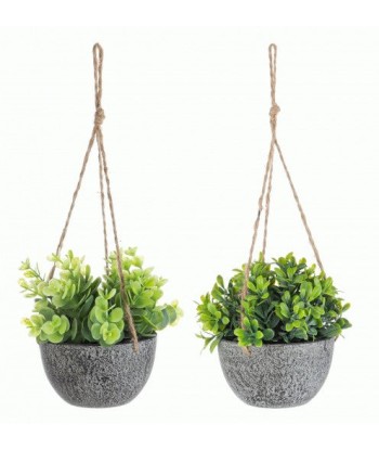 Plante artificielle suspendue en pot Pumila Vert / Gris, Modèles Assortis, Ø10,5xH13 cm votre