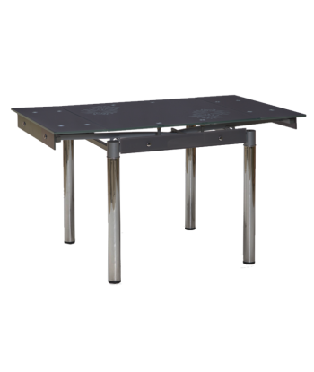 Table extensible en verre GD-082, Gris, L80-131xl80xH75 cm 2024