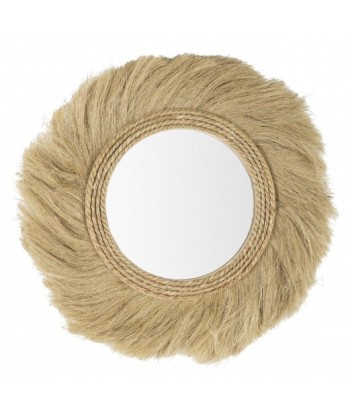 Miroir décoratif avec cadre en MDF et jute Turkana Natural, Ø60 cm une grave pollution 