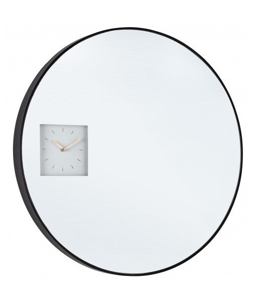 Miroir décoratif avec horloge et cadre en MDF Glace Noir, Ø60 cm Vous souhaitez 