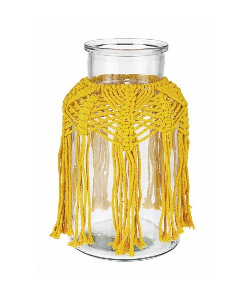 Vase décoratif en verre péruvien jaune, Ø14,5xH25,5 cm pas cheres