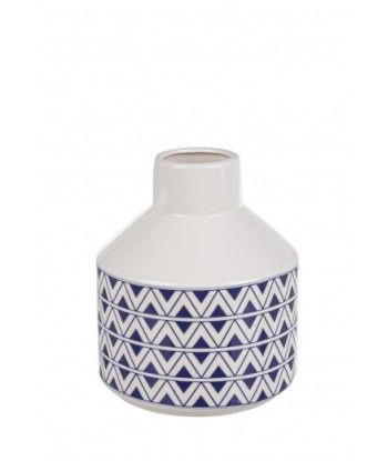 Vase décoratif en céramique Tunis S Blanc / Bleu, Ø17xH19,5 cm Economisez 