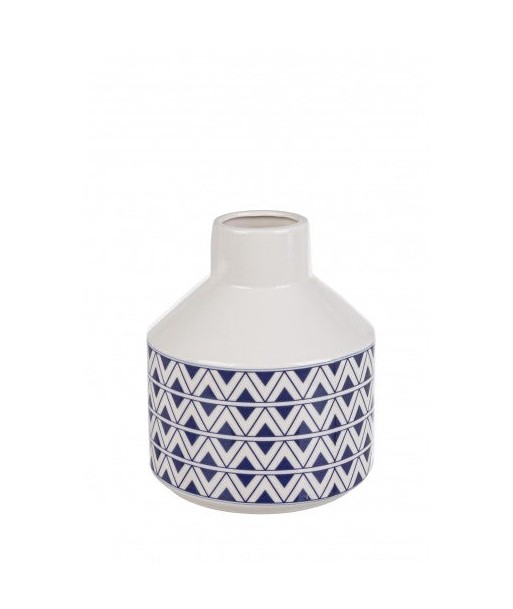 Vase décoratif en céramique Tunis S Blanc / Bleu, Ø17xH19,5 cm Economisez 