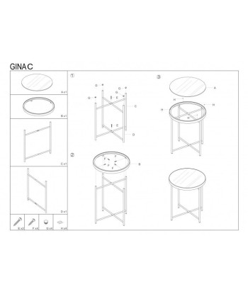 Table basse en verre et métal Gina C Noir / Chrome, Ø43xH45 cm Découvrez la collection