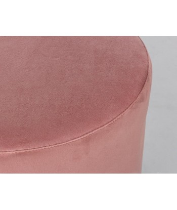 Tabouret rembourré avec tissu Lucilla Velvet Rose / Or, Ø35xH40 cm Paris Déstockage Promo