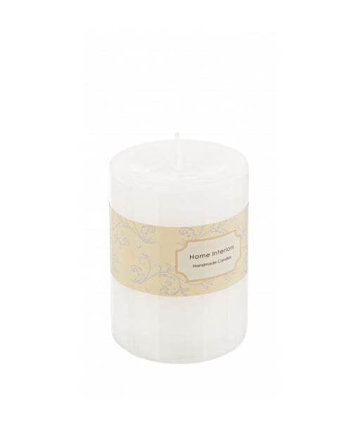 Bougie parfumée cylindrique Rustica Blanc, Ø6,8xH9,5 cm Toutes les collections ici