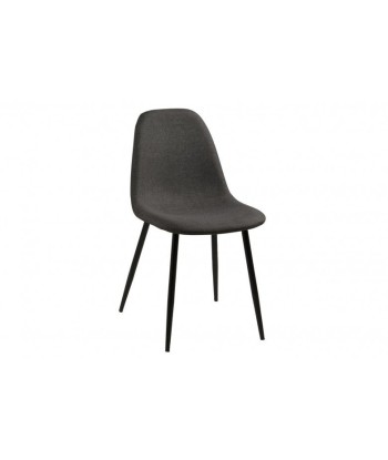 Chaise rembourrée avec tissu et pieds en métal Wilma Gris Foncé / Noir, l44,5xA56xH84 cm livraison et retour toujours gratuits