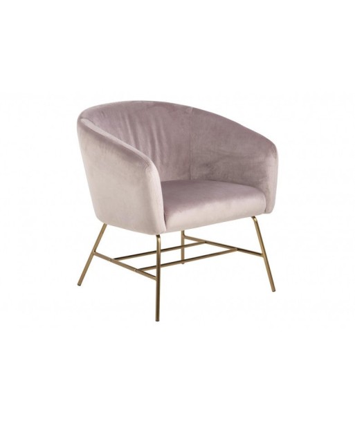 Fauteuil fixe tapissé de tissu et pieds en métal Velours Ramsey Rose Foncé / Laiton, l72XA67xH76 cm sélection de produits