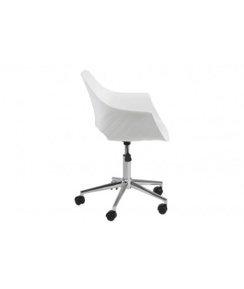 Chaise de bureau ergonomique en plastique et assise rembourrée en cuir écologique Ramona Blanc, l57xA52xH93 cm Jusqu'à 80% De Réduction