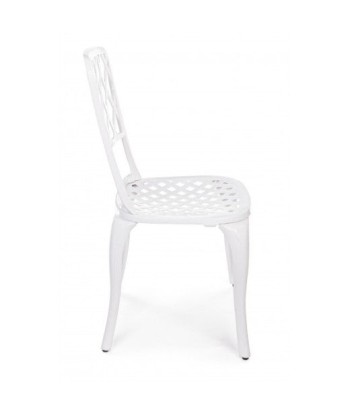 Set de table en métal Ivrea Round Blanc + 4 chaises en métal Faenza Blanc, Ø120xH73 cm votre restaurant rapide dans 