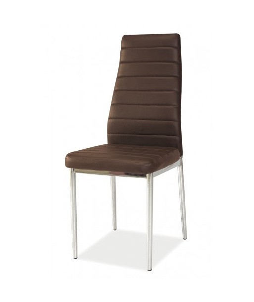 Chaise rembourrée en métal avec cuir écologique H-261, Marron les ligaments