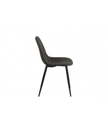 Chaise rembourrée avec tissu et pieds en métal Wilma Gris Foncé / Noir, l44,5xA56xH84 cm livraison et retour toujours gratuits