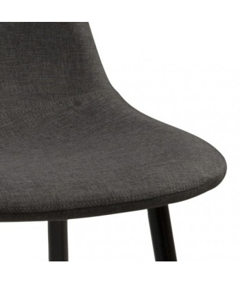 Chaise rembourrée avec tissu et pieds en métal Wilma Gris Foncé / Noir, l44,5xA56xH84 cm livraison et retour toujours gratuits