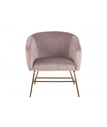 Fauteuil fixe tapissé de tissu et pieds en métal Velours Ramsey Rose Foncé / Laiton, l72XA67xH76 cm sélection de produits