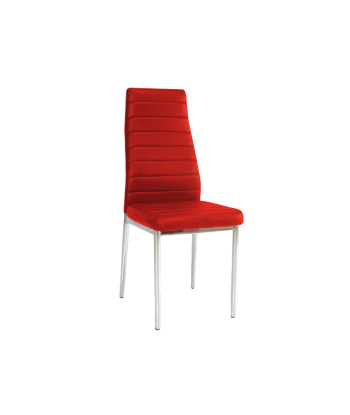 Chaise rembourrée en cuir écologique, avec pieds en métal H-261 Rouge, l40xA38xH96 cm Amélioration de cerveau avec