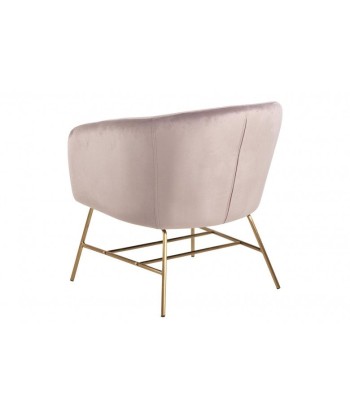 Fauteuil fixe tapissé de tissu et pieds en métal Velours Ramsey Rose Foncé / Laiton, l72XA67xH76 cm sélection de produits