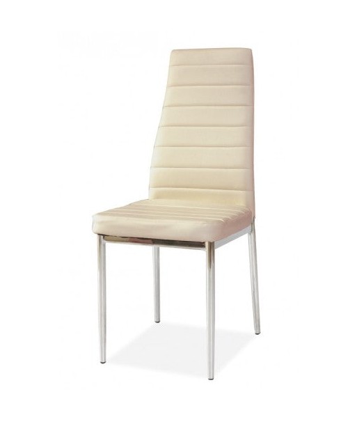 Chaise rembourrée en métal avec cuir écologique H-261 Crème 2024