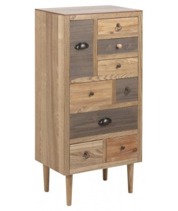 Meuble en MDF et placage, avec 9 tiroirs Thais Natural, l48xA32xH98 cm vente chaude votre 