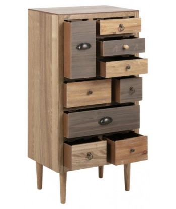 Meuble en MDF et placage, avec 9 tiroirs Thais Natural, l48xA32xH98 cm vente chaude votre 