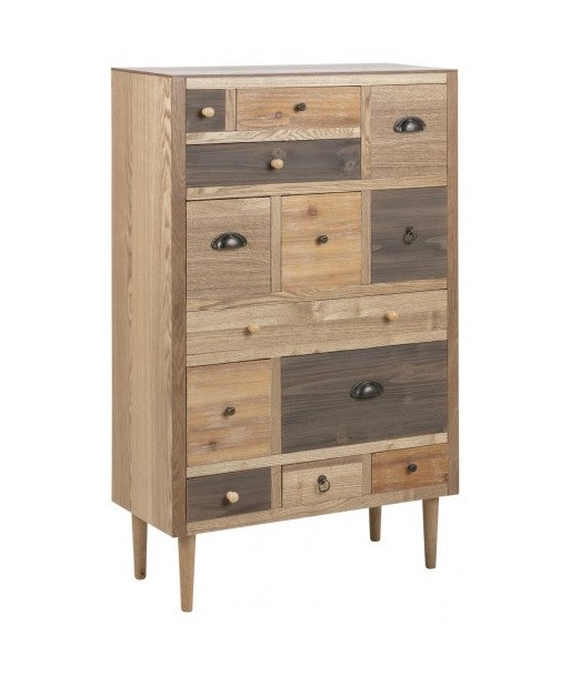 Meuble en MDF et placage, avec 13 tiroirs Thais Natural, l70xA30xH114 cm sélection de produits