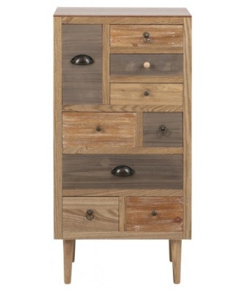 Meuble en MDF et placage, avec 9 tiroirs Thais Natural, l48xA32xH98 cm vente chaude votre 