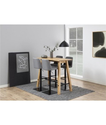 Tabouret de bar tapissé tissu et pied métal Avanja Anthracite / Noir, l43xA51xH107,5 cm de technologie