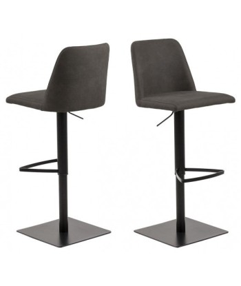 Tabouret de bar tapissé tissu et pied métal Avanja Anthracite / Noir, l43xA51xH107,5 cm de technologie