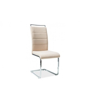 Chaise rembourrée en tissu avec pieds en métal H-441 Beige, l41xA42xH102 Faites des économies