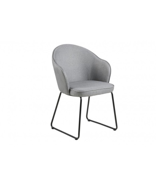 Chaise rembourrée avec tissu et pieds en métal Mitzie Gris Clair / Noir, l57xA58,5xH81,5 cm 50% de réduction en Octobre 2024